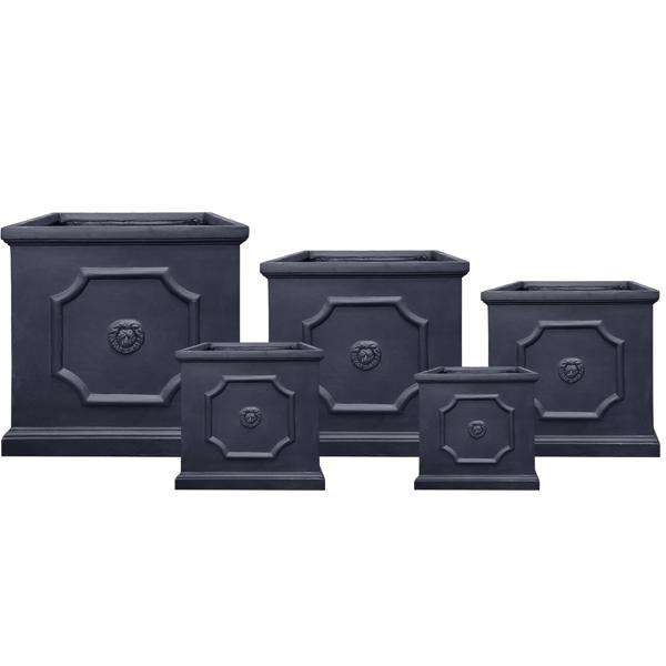 Clayfibre Lion Head Cube Planter - Grey